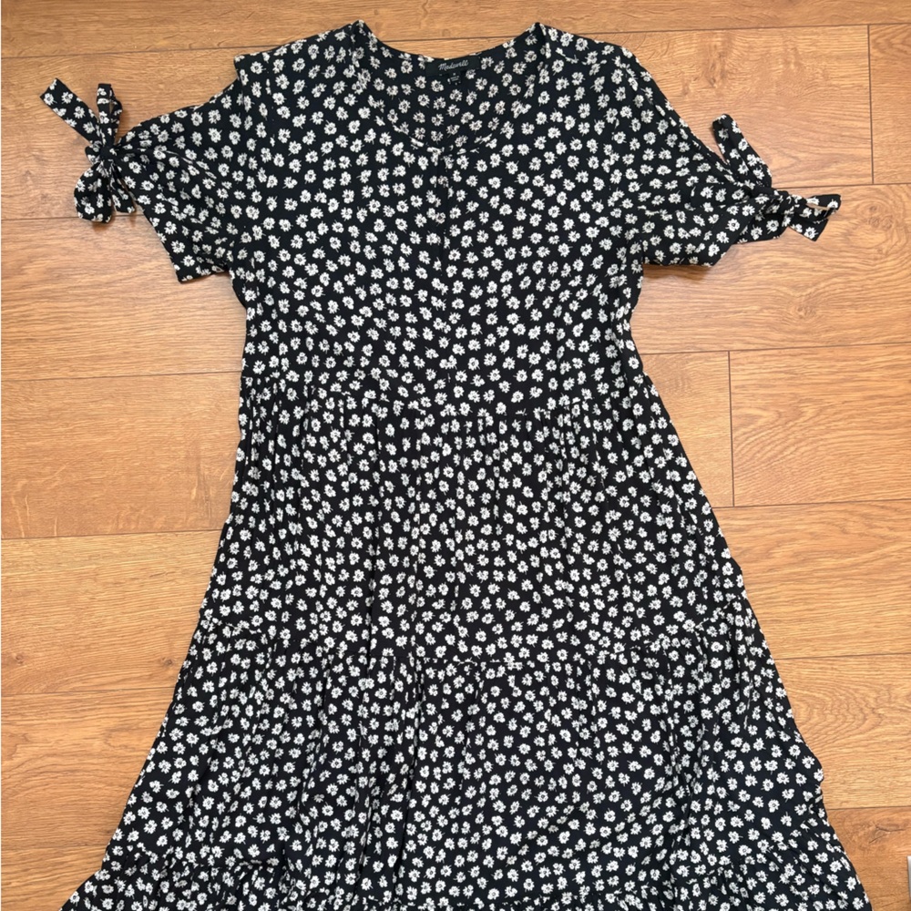 Madewell Black and White Floral Dress
